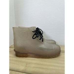 Regia transparent clear rubber jelly rain boot made in Israel 5
